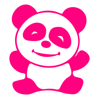 Happy Panda Decal (Hot Pink)